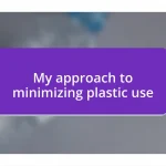 My approach to minimizing plastic use