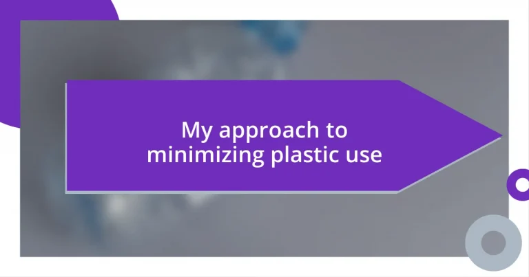 My approach to minimizing plastic use